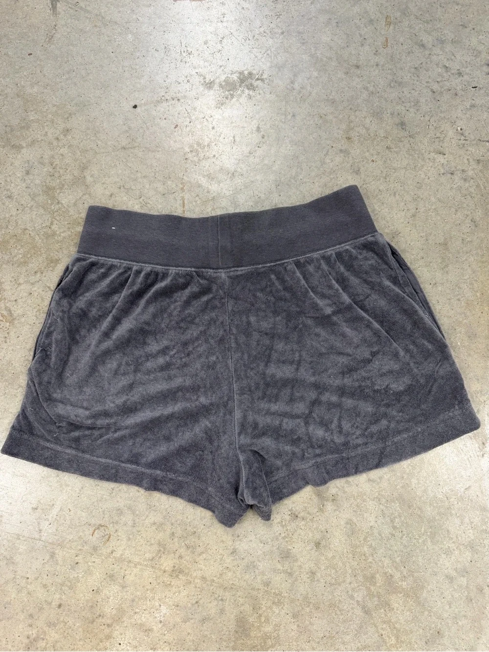 Nike Women's Charcoal Gray Terry Drawstring Athletic Shorts